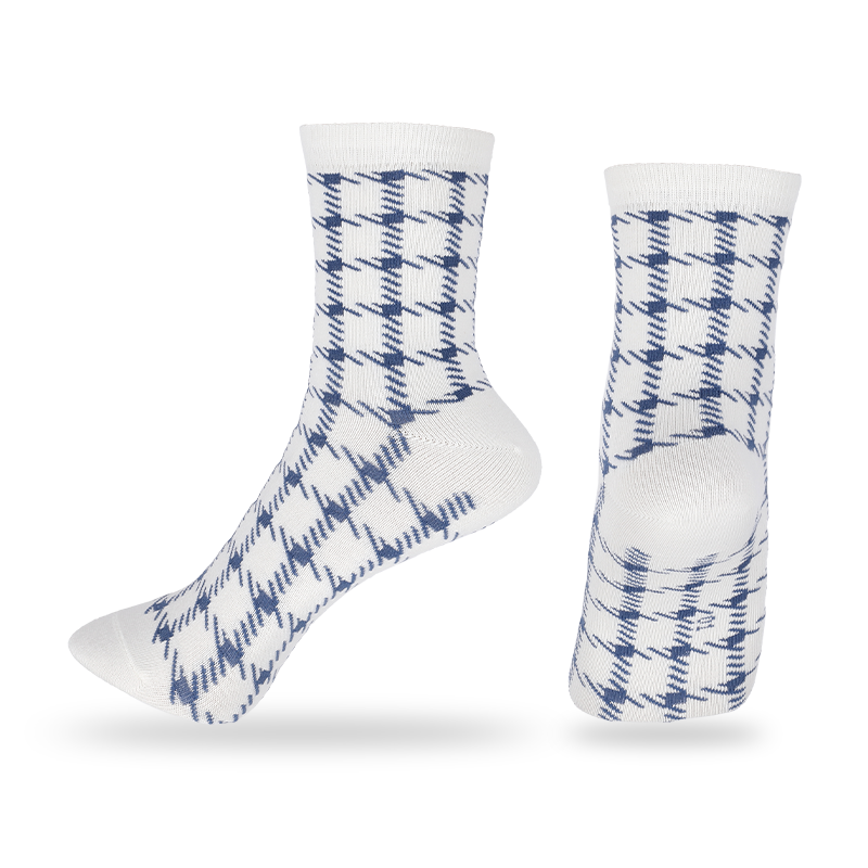 ODM masculino vestido padrão xadrez casual meias invisíveis sem costura