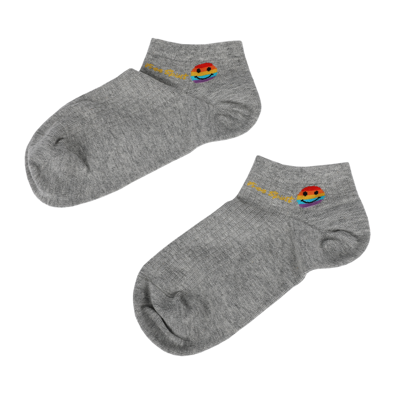 Meias de tênis com estampa de rosto sorridente feminino por atacado ou personalizadas