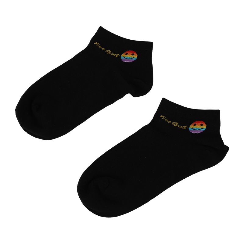 Meias de tênis com estampa de rosto sorridente feminino por atacado ou personalizadas