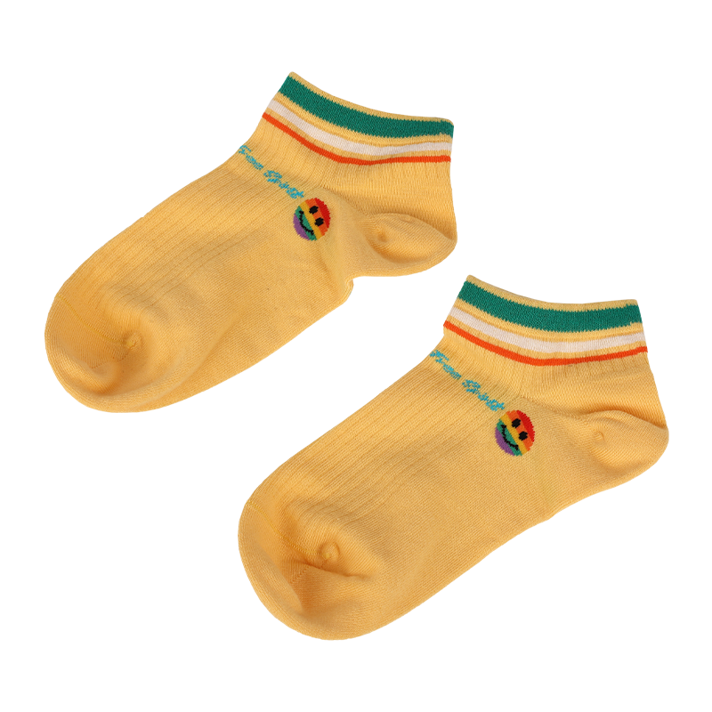 Meias de tênis com estampa de rosto sorridente feminino por atacado ou personalizadas