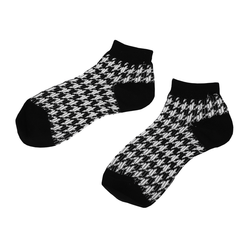 Meias clássicas femininas de tênis jacquard de dois cilindros macios