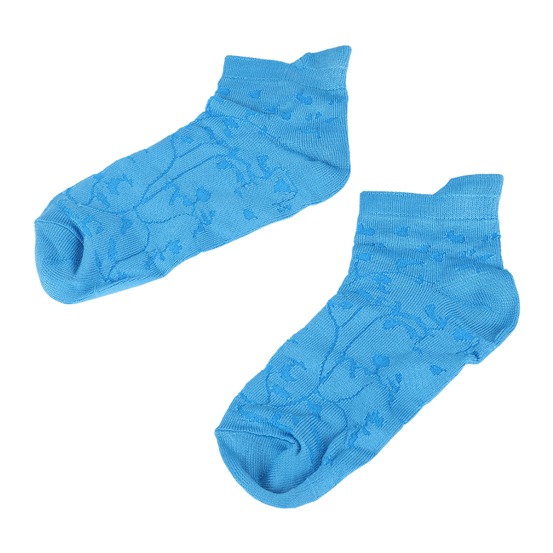 meias femininas super macias de microfibra de náilon com estampa floral de corte baixo