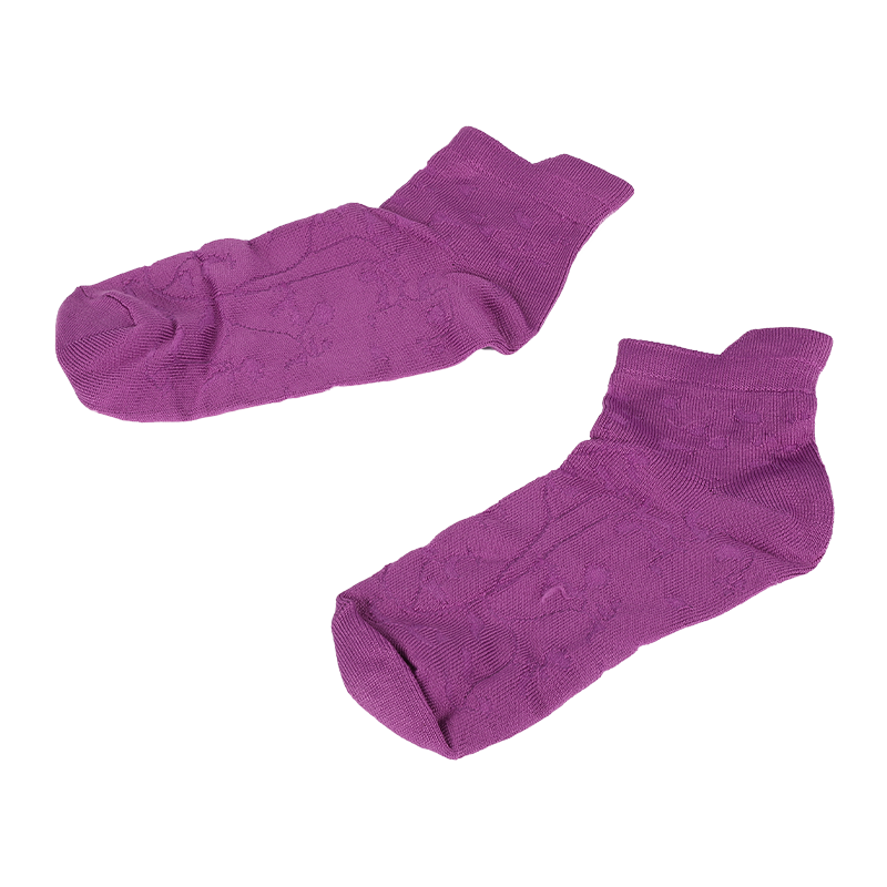 meias femininas super macias de microfibra de náilon com estampa floral de corte baixo