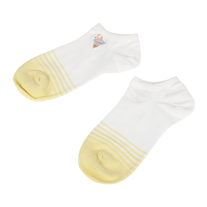 Atacado meias femininas personalizadas clássicas de cano baixo com meias bordadas
