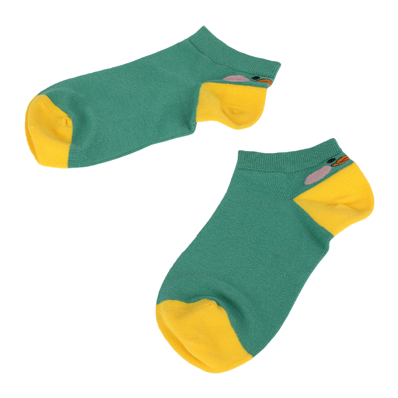 Atacado meias femininas personalizadas de baixo preço de corte baixo com desenho bonito estampado acima do calcanhar
