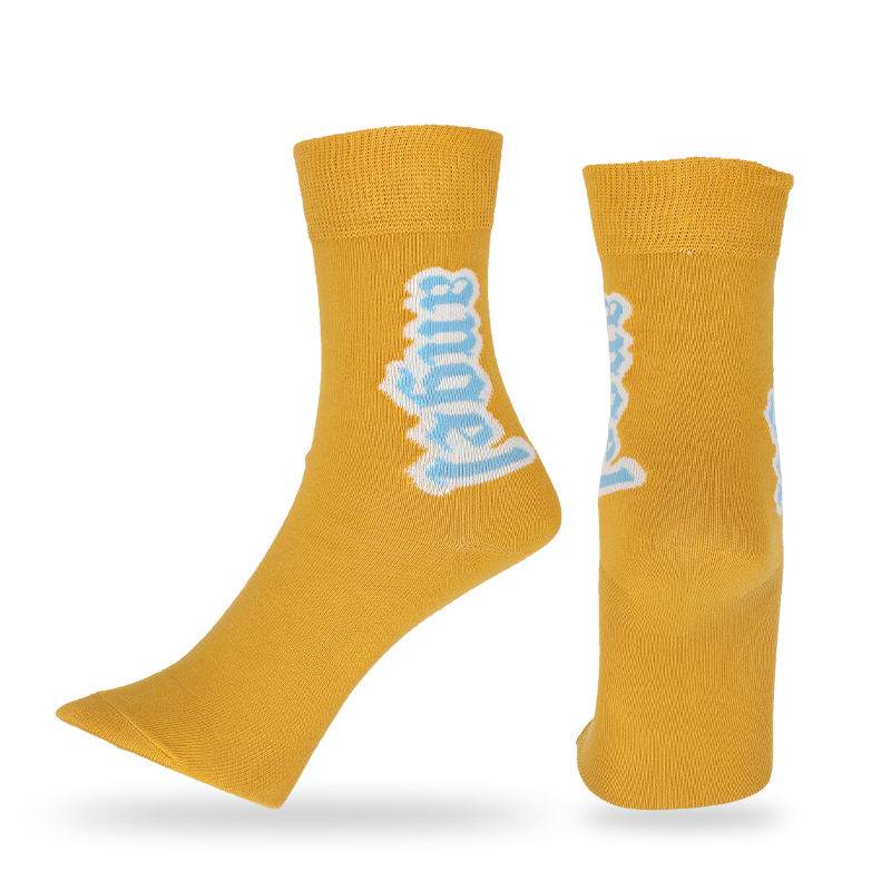 Cores e designs personalizados para meias masculinas clássicas com letras