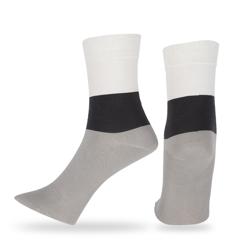Meias casuais, sociais ou personalizadas feitas de algodão penteado OEKO-Tex de alta qualidade, fios de algodão natural anti-borboto, meias clássicas largas listradas, meias de caminhada diária