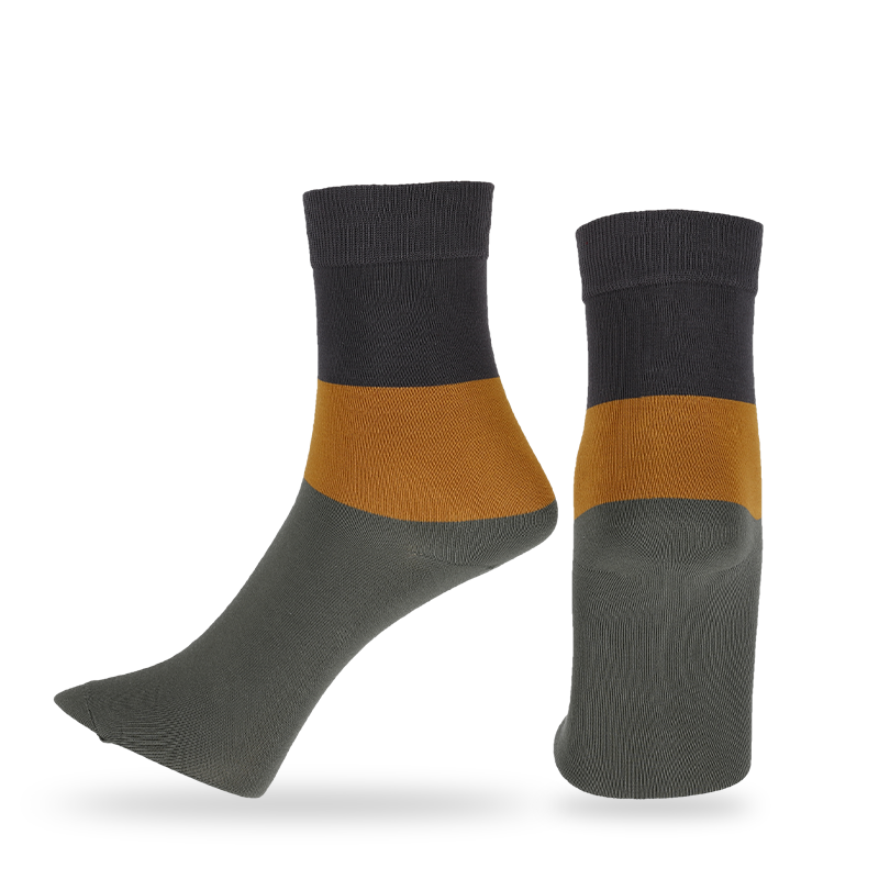 Meias casuais, sociais ou personalizadas feitas de algodão penteado OEKO-Tex de alta qualidade, fios de algodão natural anti-borboto, meias clássicas largas listradas, meias de caminhada diária