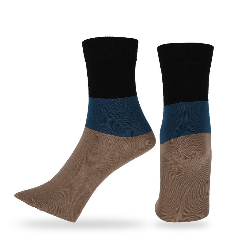 Meias casuais, sociais ou personalizadas feitas de algodão penteado OEKO-Tex de alta qualidade, fios de algodão natural anti-borboto, meias clássicas largas listradas, meias de caminhada diária