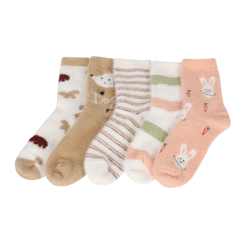 Meias térmicas quentes padrão de design de inverno de marta artificial por atacado ou personalizadas