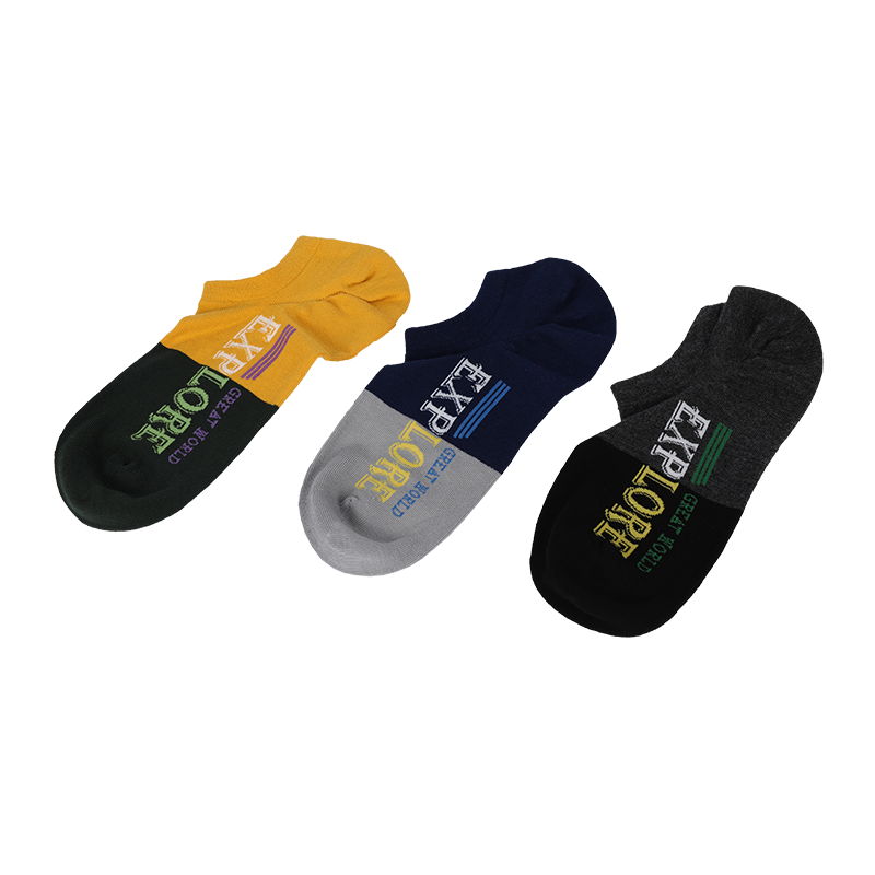 O logotipo personalizado aceita meias masculinas clássicas premium com costura em U no salto e meias invisíveis sem costura