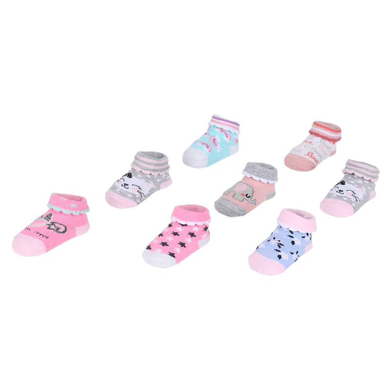 Meias de bebê unissex 96N 0-24M meias de bebê recém-nascido botas de criança caixa de presente de PVC conjunto de meias de bebê para o mercado norte-americano