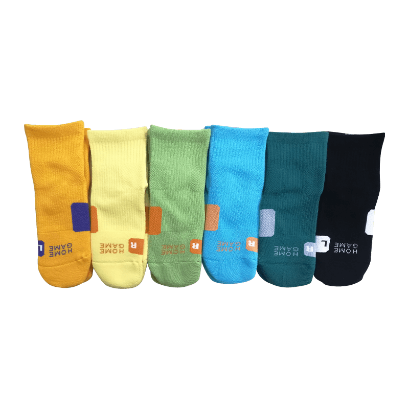 High-end random terry select terry jacquard distinguindo meias esportivas de basquete de pé esquerdo e direito